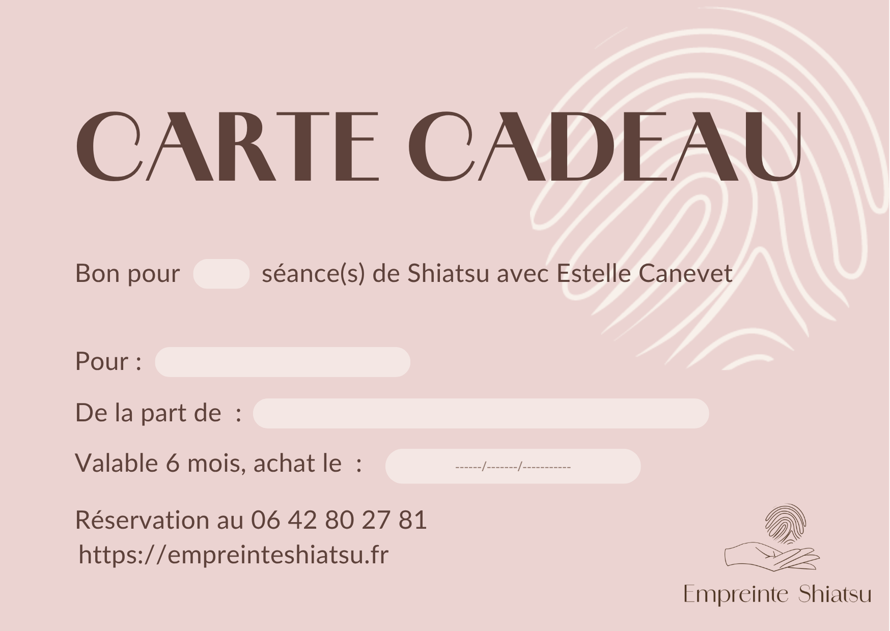 Carte cadeau Shiatsu